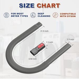 Dryer Vent Cleaner Kit for Dyson, Lint Vacuum Attachment for V7, V8, V10, V11